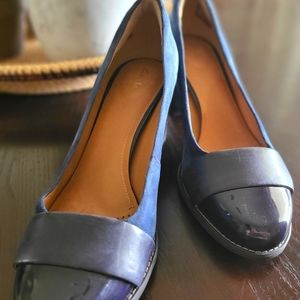 Clark's chunky heel. Navy blue pump